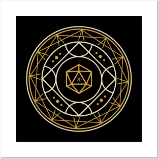 Geometric Circle Magic Polyhedral D20 Dice of The Sorcerer Posters and Art